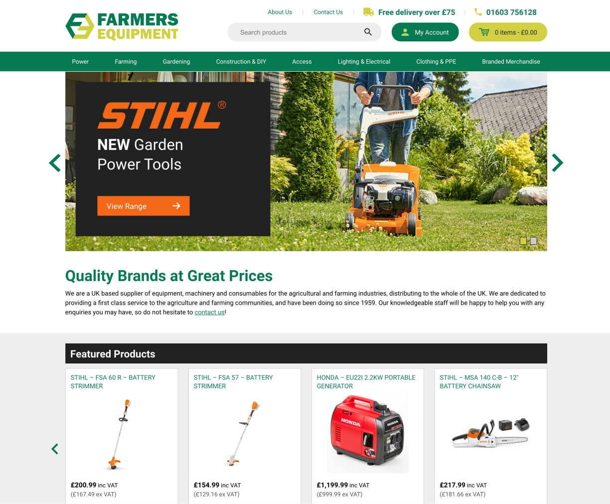 Farmers Equipment home page