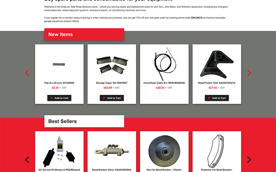 Snap-on Total Shop Solutions home page